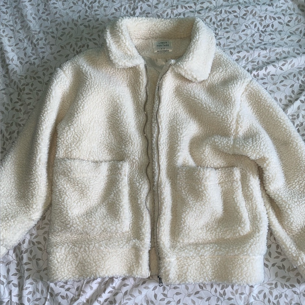 Fluffy White Teddy Jacket